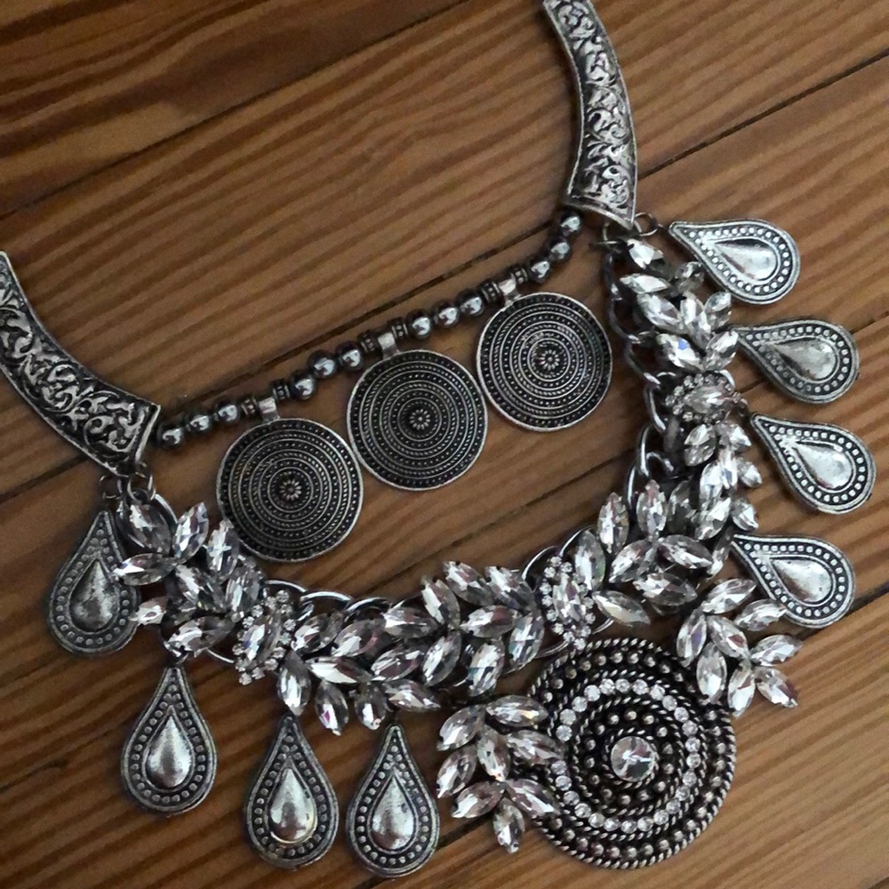 Statement Silver Necklace - image 4